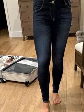 BKE Women's Dark Blue High-Rise Skinny Jeans